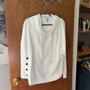 CAbi white hood with side snaps
